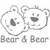 Muursticker Bear & Bear - Middel (24 x 28 cm) - Grijs - Anel