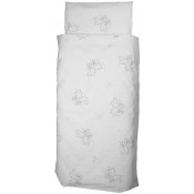Dekenhoes Knabbel en Babbel Wit/Grijs - 100x135 cm - Anel